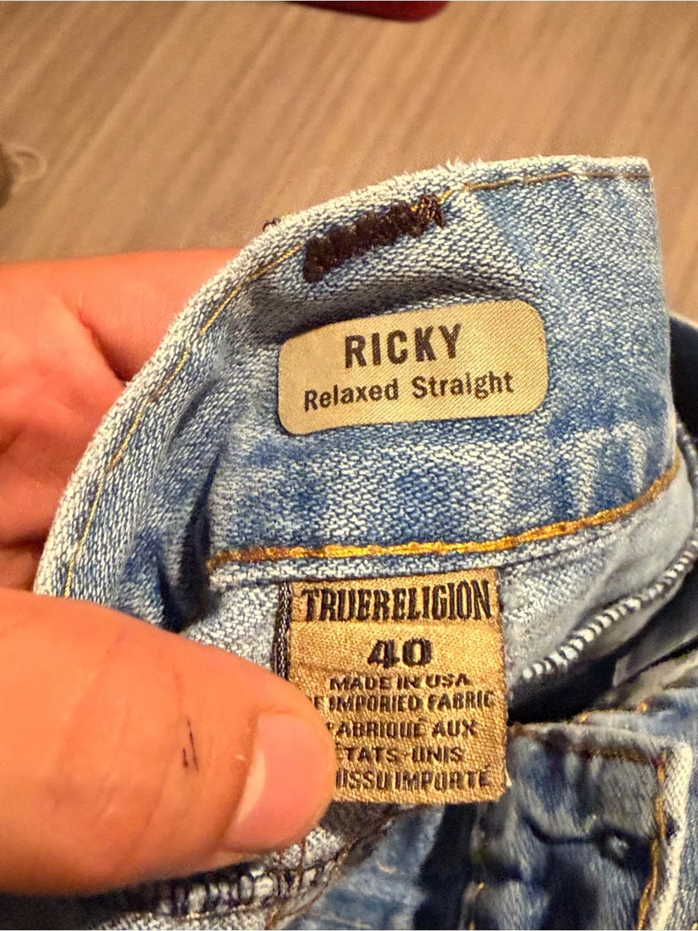 Vintage 90s True Religion Ricky Denim Jeans Size 40 Blue